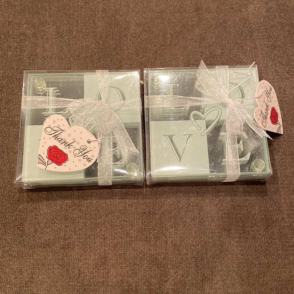 LOVE Glass Coasters